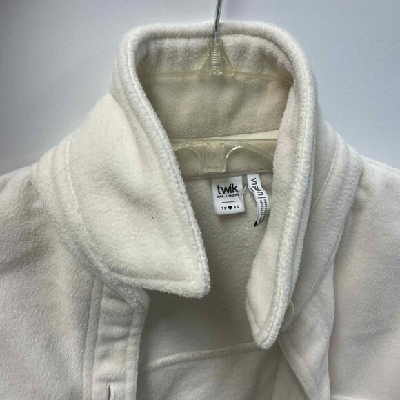 Twik Soft Warm White Wool-like Jacket with Buttons Extra Small XS - Picture 4 of 6